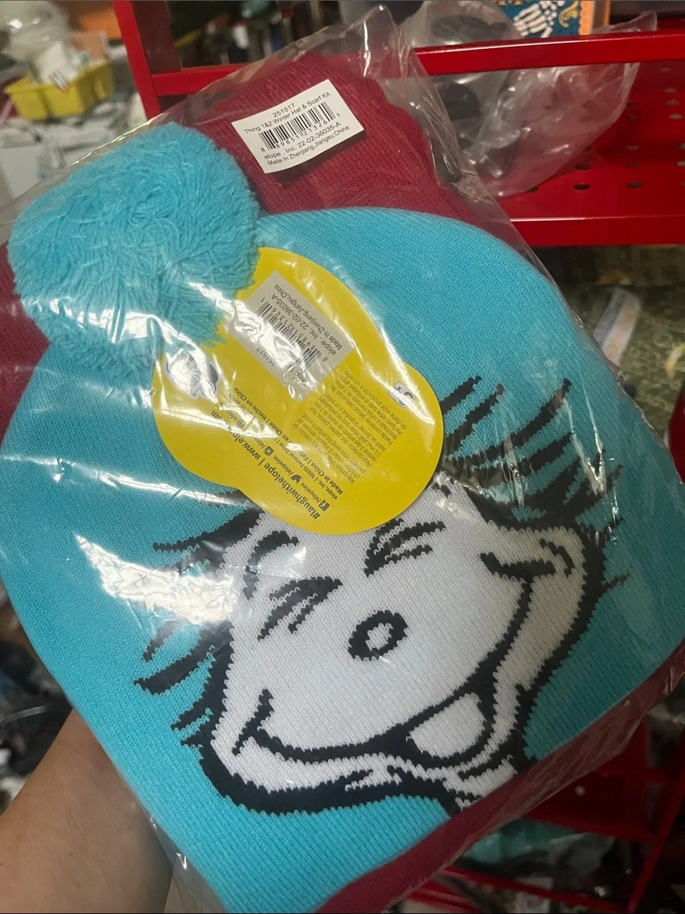 Dr. Seuss Thing 1 & 2 Winter Hat and Scarf Set NWT Adult one size